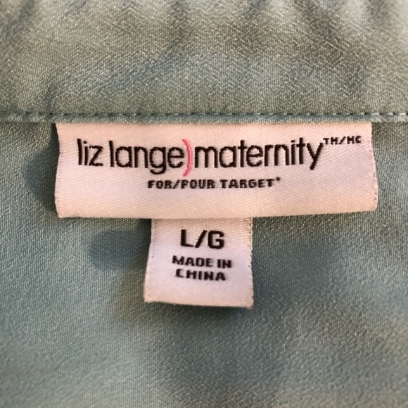Liz Lange Maternity mint green sheer 3/4sleeve top - Picture 3 of 7